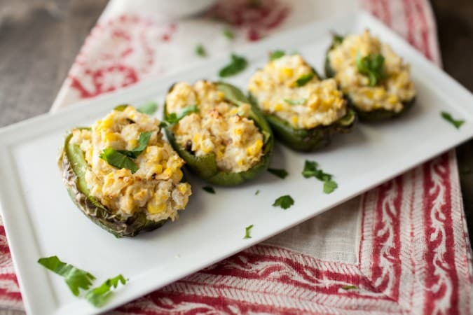 Corn and Goat Cheese Stuffed Peppers